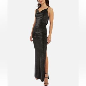 BCX Shimmering Black Backless Dress